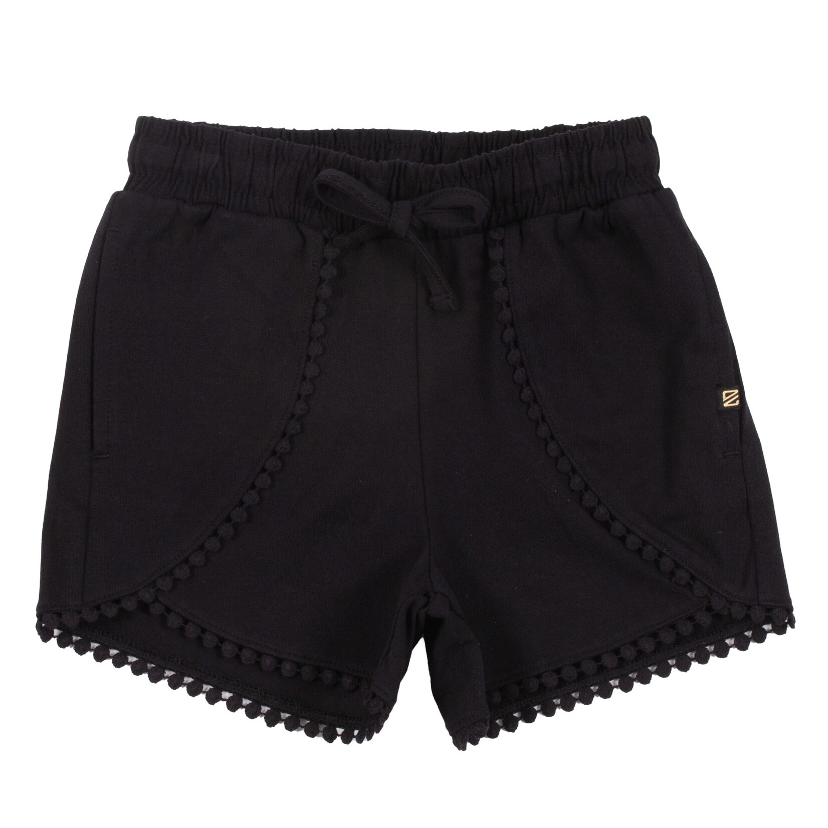 Nanö NANÖ - Short en jersey noir à taille élastique avec cordon d'ajustement 'Joli colibri'