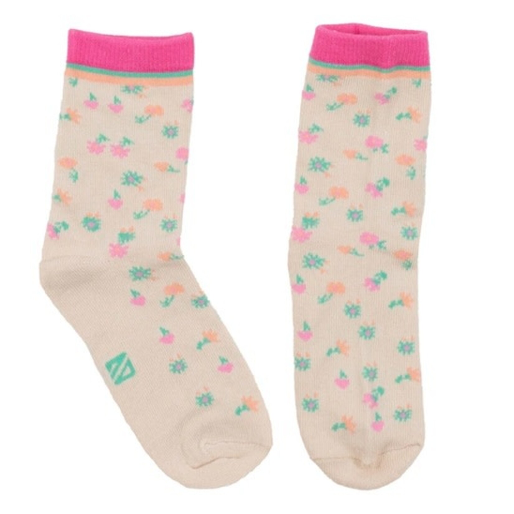Nanö NANÖ - Beige socks with flower pattern 'Petit pouce vert'