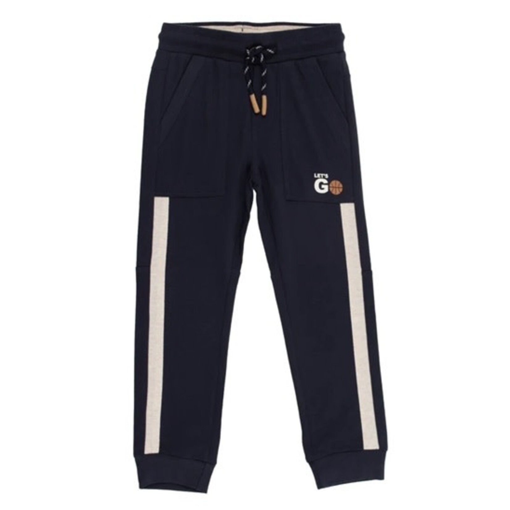 Nanö NANÖ - Pantalon de jogging marine avec bandes beige chiné 'Jour de match'