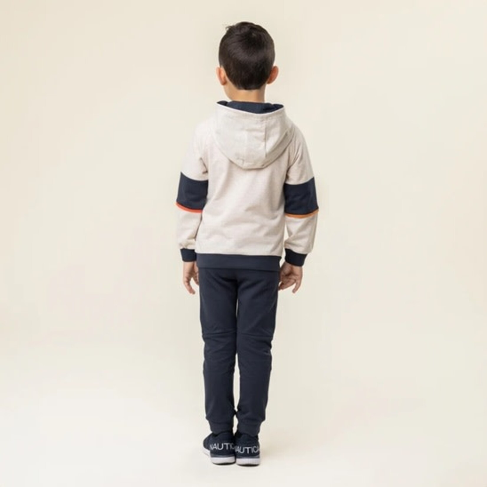 Nanö NANÖ - Pantalon de jogging marine avec bandes beige chiné 'Jour de match'