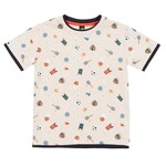 Nanö NANÖ - Heather Beige Short-Sleeved T-shirt with Sporty  Print 'Jour de match'