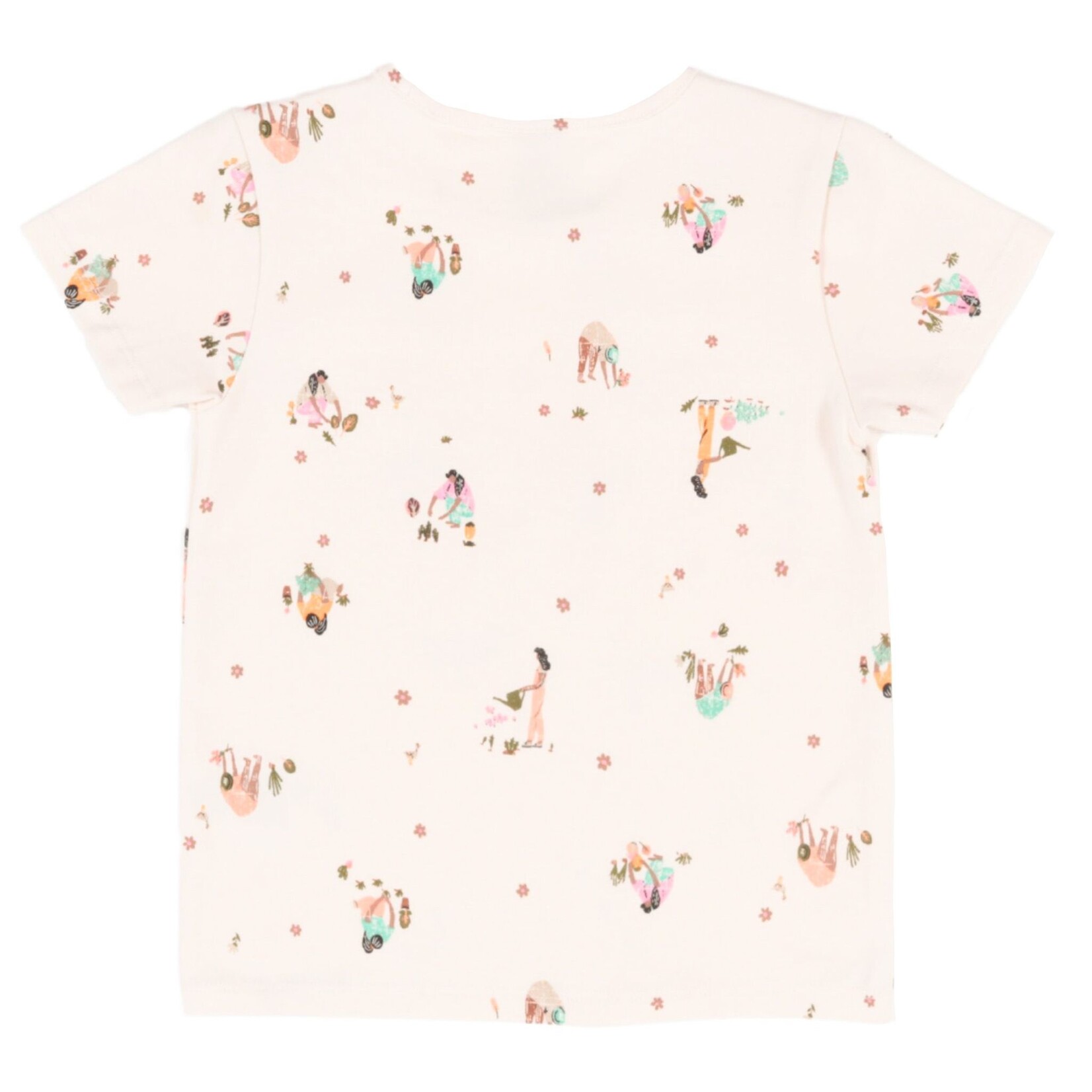 Nanö NANÖ - Shortsleeve ivory t-shirt  with gardener print 'Petit Pouce Vert'