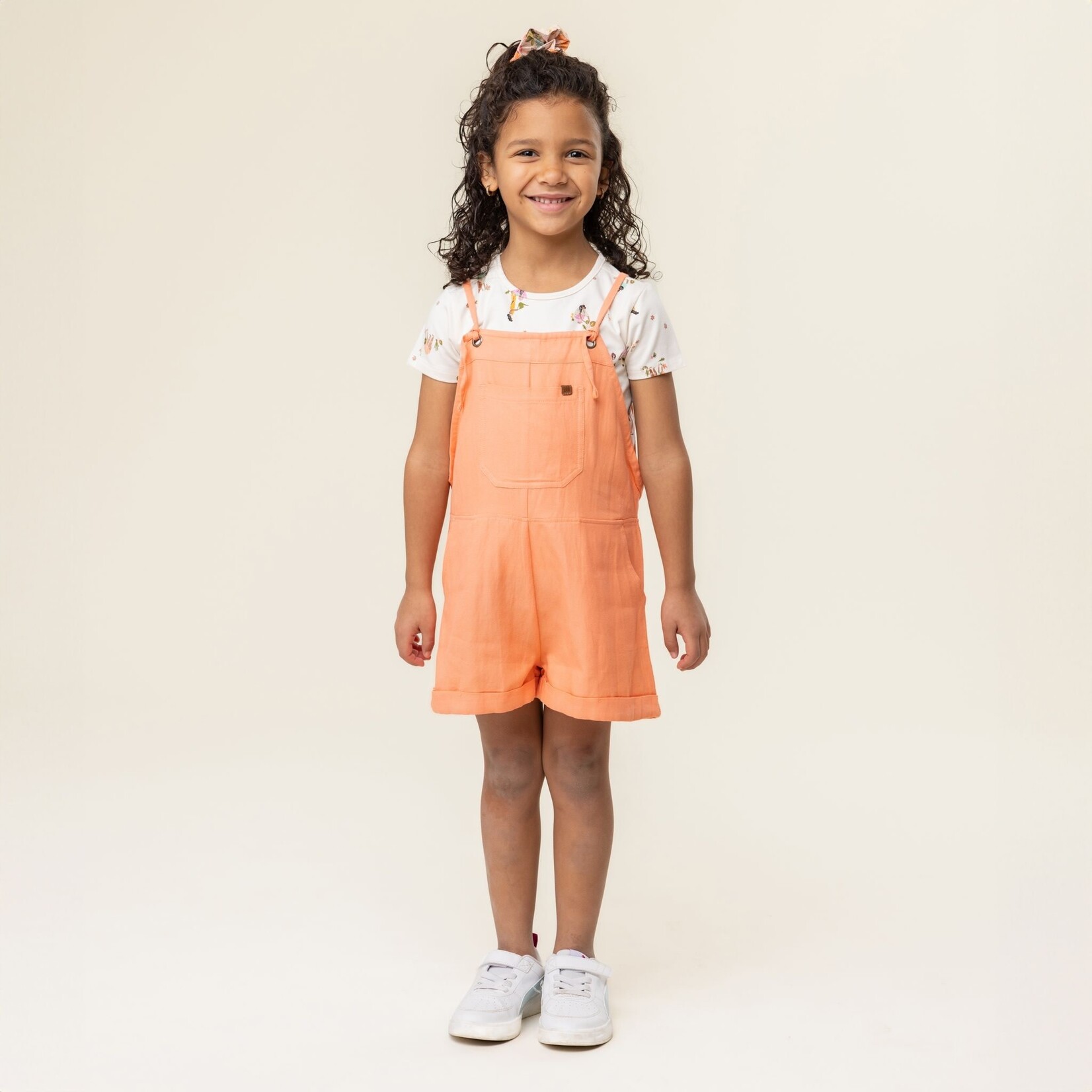 Nanö NANÖ - Shortsleeve ivory t-shirt  with gardener print 'Petit Pouce Vert'