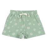 Nanö NANÖ - Short coton ouaté vert imprimé de fleurs blanches 'Douce coccinelle'