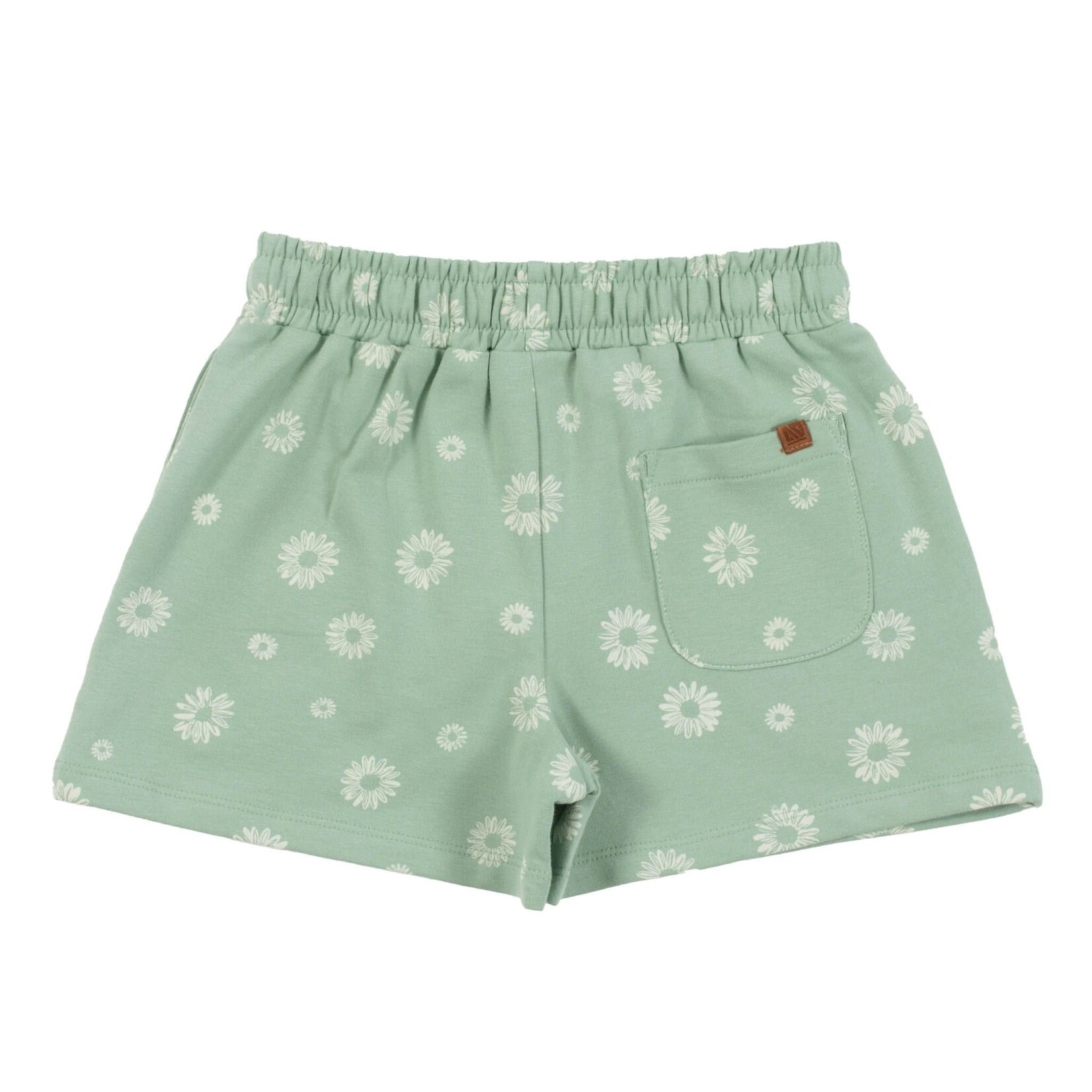 Nanö NANÖ - Soft cotton light green shorts with white flower print 'Douce coccinelle'