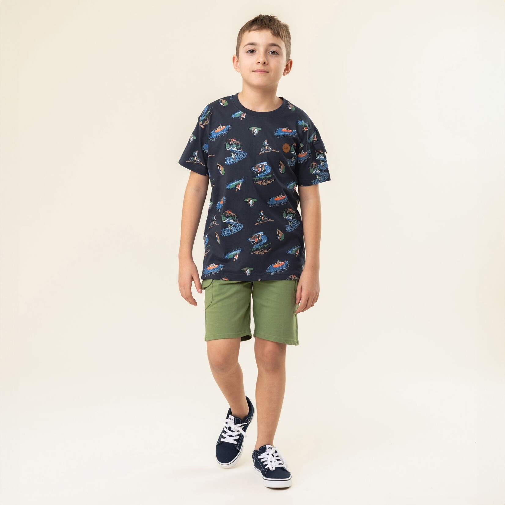 Nanö NANÖ - Short en coton souple vert foncé 'Destination plein air'
