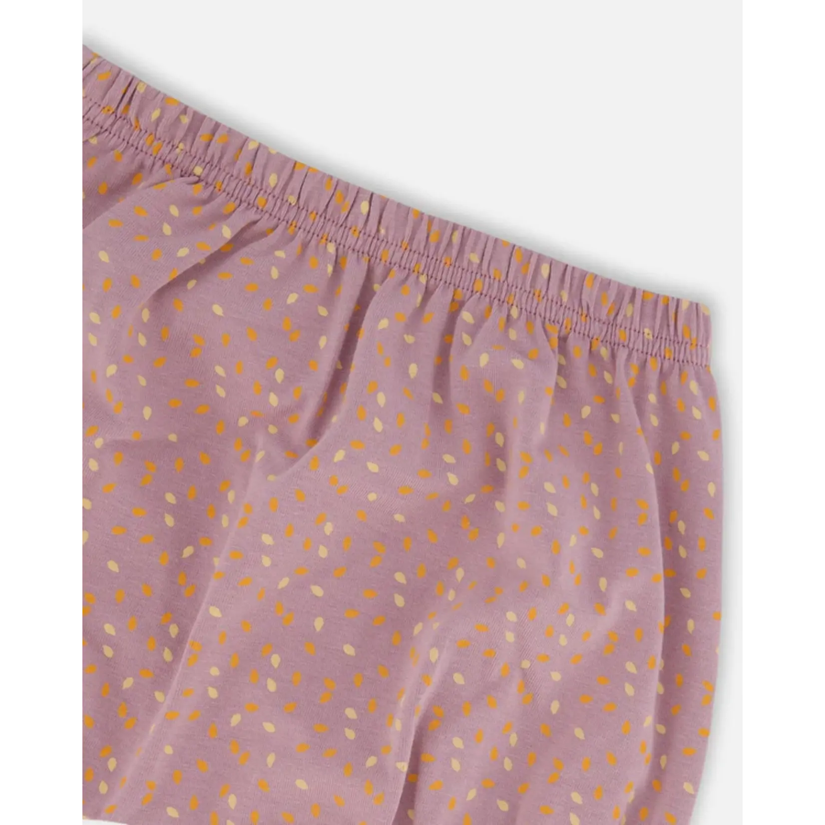 Deux par Deux DEUX PAR DEUX- Ensemble haut et bloomer mauve imprimé pépins de poires en coton biologique