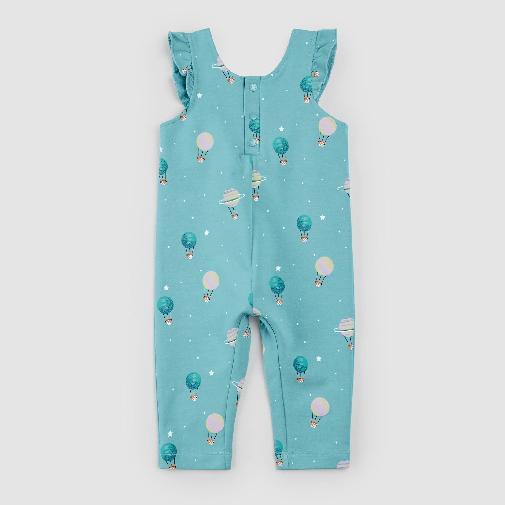 Miles the label MILES THE LABEL - Turquois romper/jumpsuit with hot air balloon print