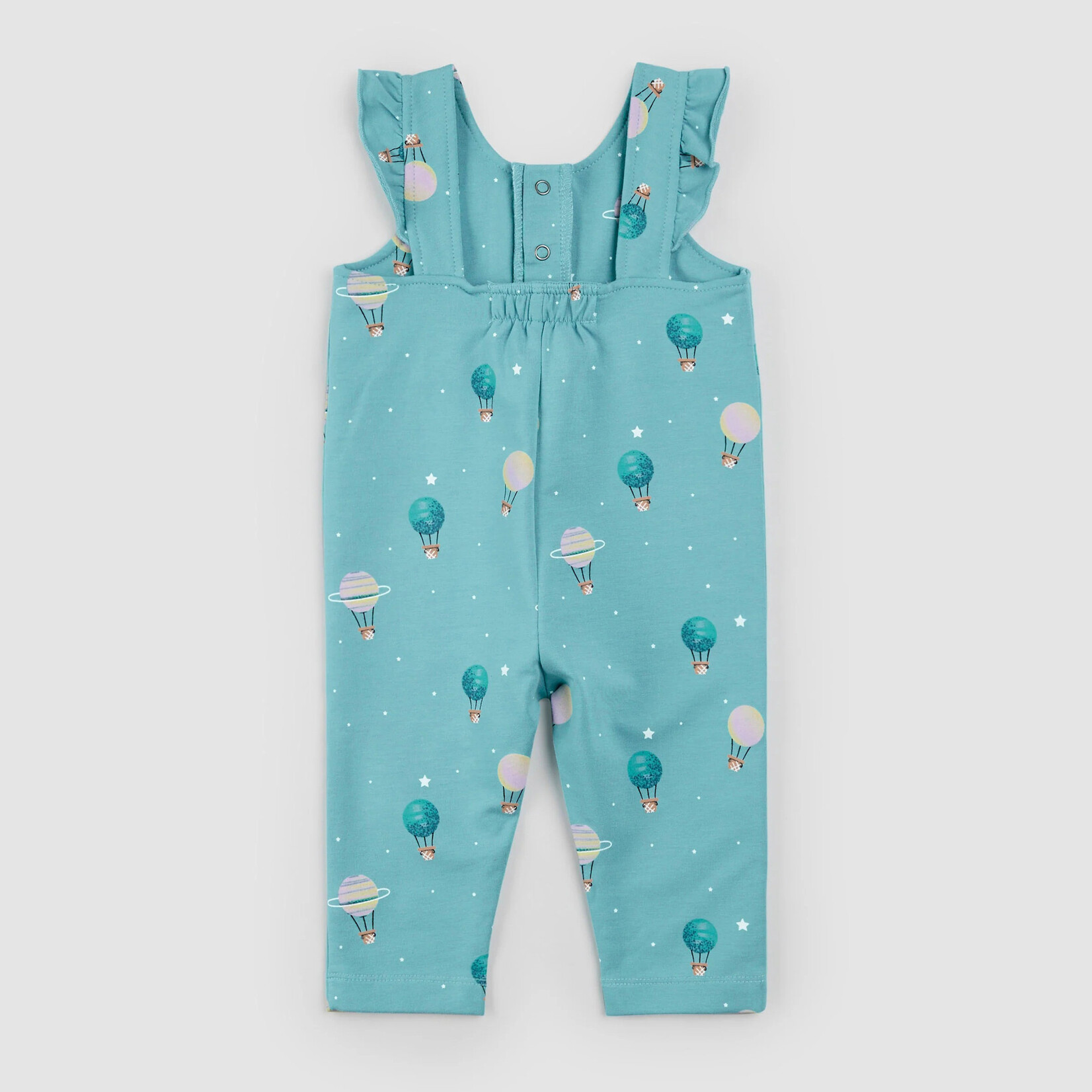Miles the label MILES THE LABEL - Turquois romper/jumpsuit with hot air balloon print