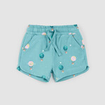 Miles the label MILES THE LABEL - Short molletonné turquoise à imprimé montgolfières