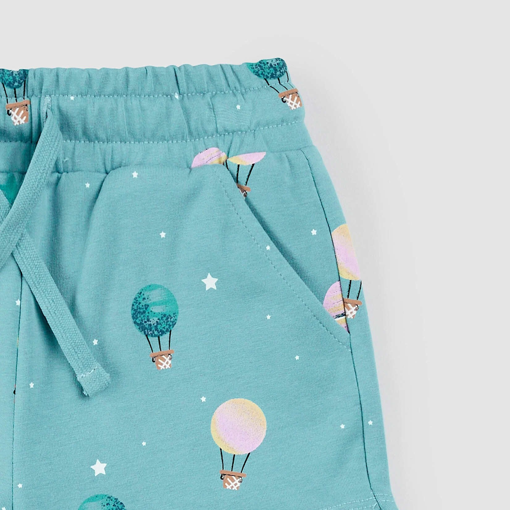 Miles the label MILES THE LABEL - Short molletonné turquoise à imprimé montgolfières