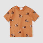 Miles the label MILES THE LABEL - Shortsleeve copper-coloured t-shirt with allover lion print