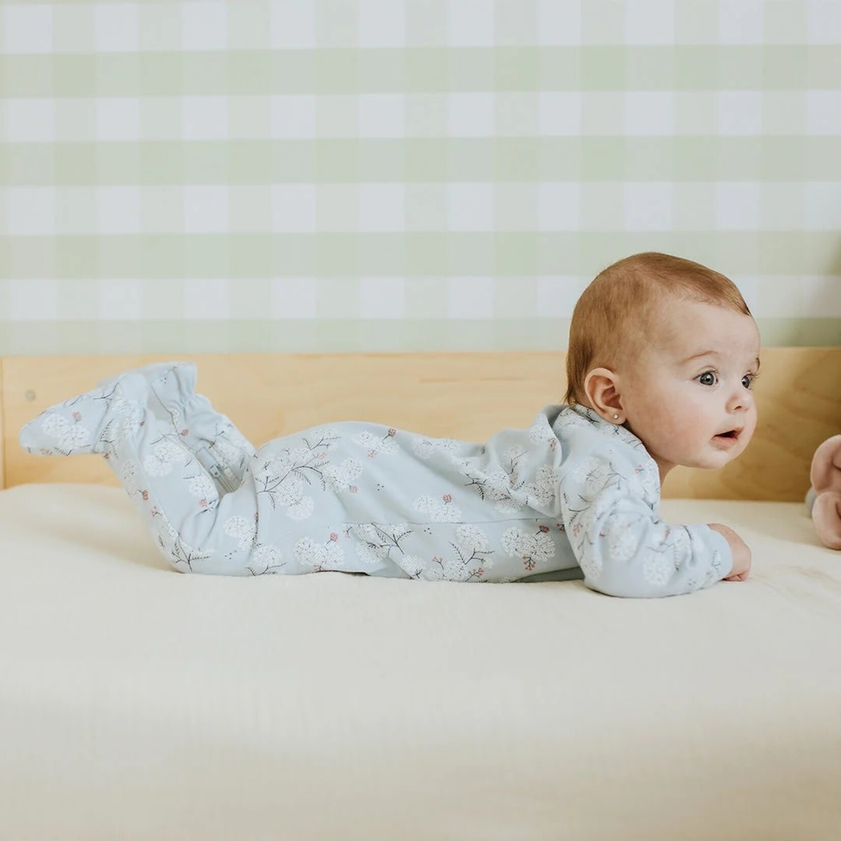 Petit Lem PETIT LEM - Hydrangea Print on Sky Blue Sleeper