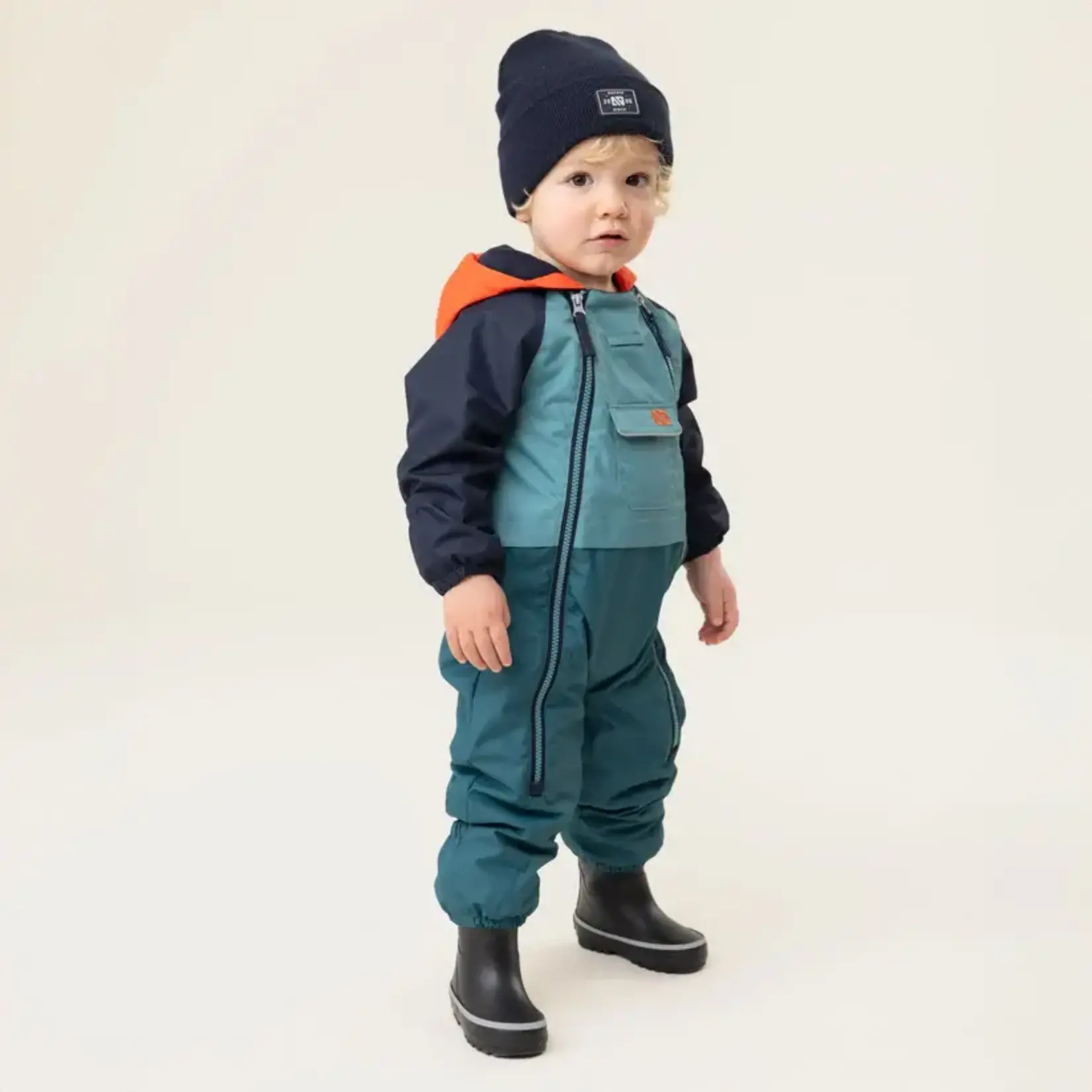 Nanö NANÖ - Ensemble une pièce d'extérieur printemps/automne imperméable 'George' Bébé en colorblock vert et orange