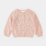 Petit Lem PETIT LEM - Rose Quartz Pointelle Knit Cardigan