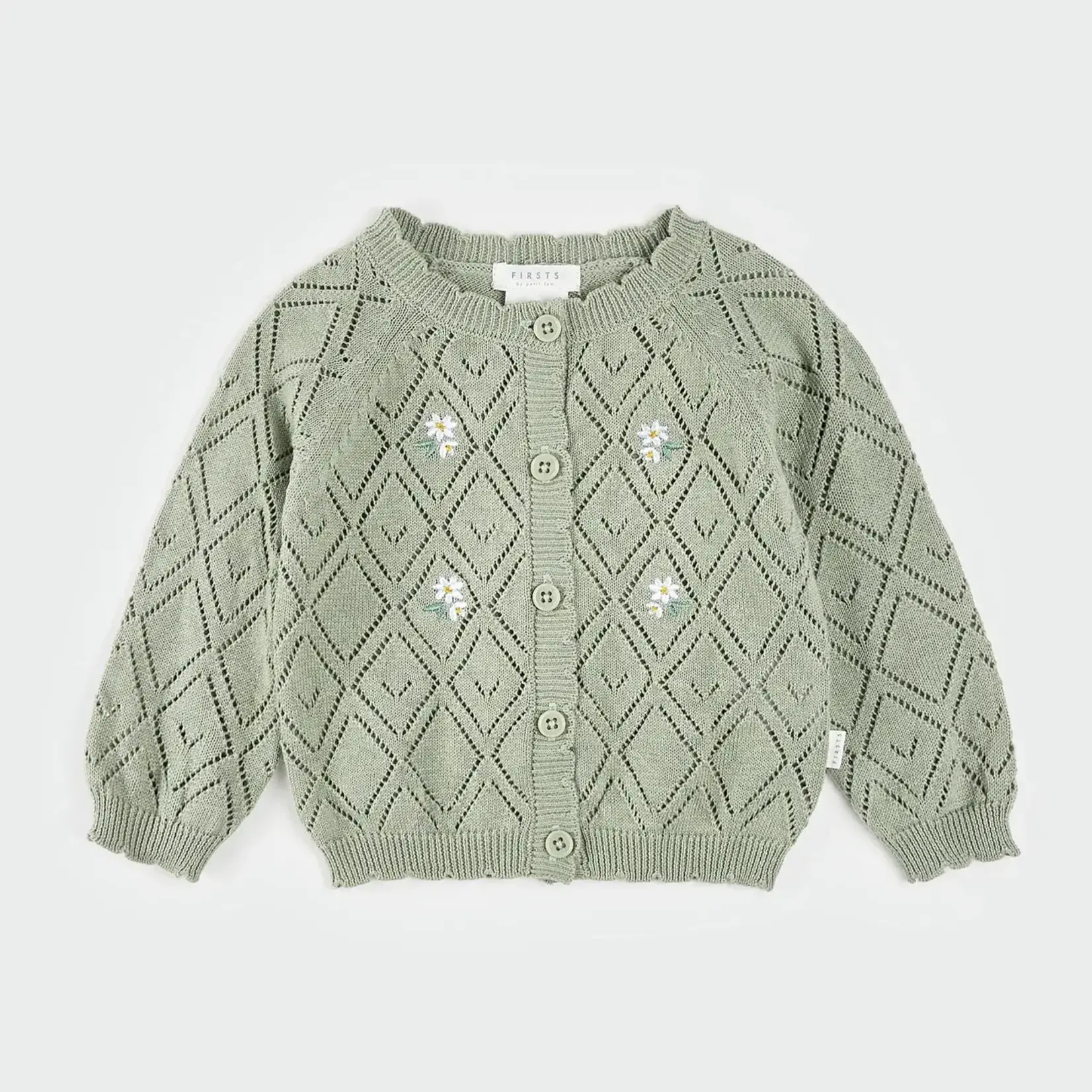 Petit Lem PETIT LEM - Sage Pointelle Knit Cardigan