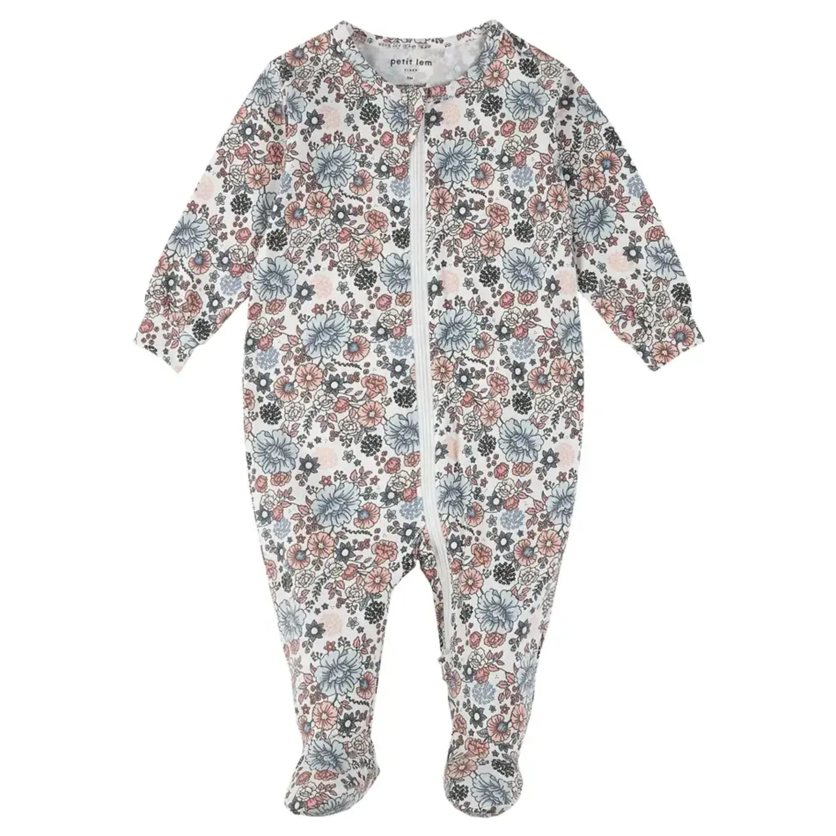 Petit Lem PETIT LEM - Cream-coloured pyjama with vintage flower print