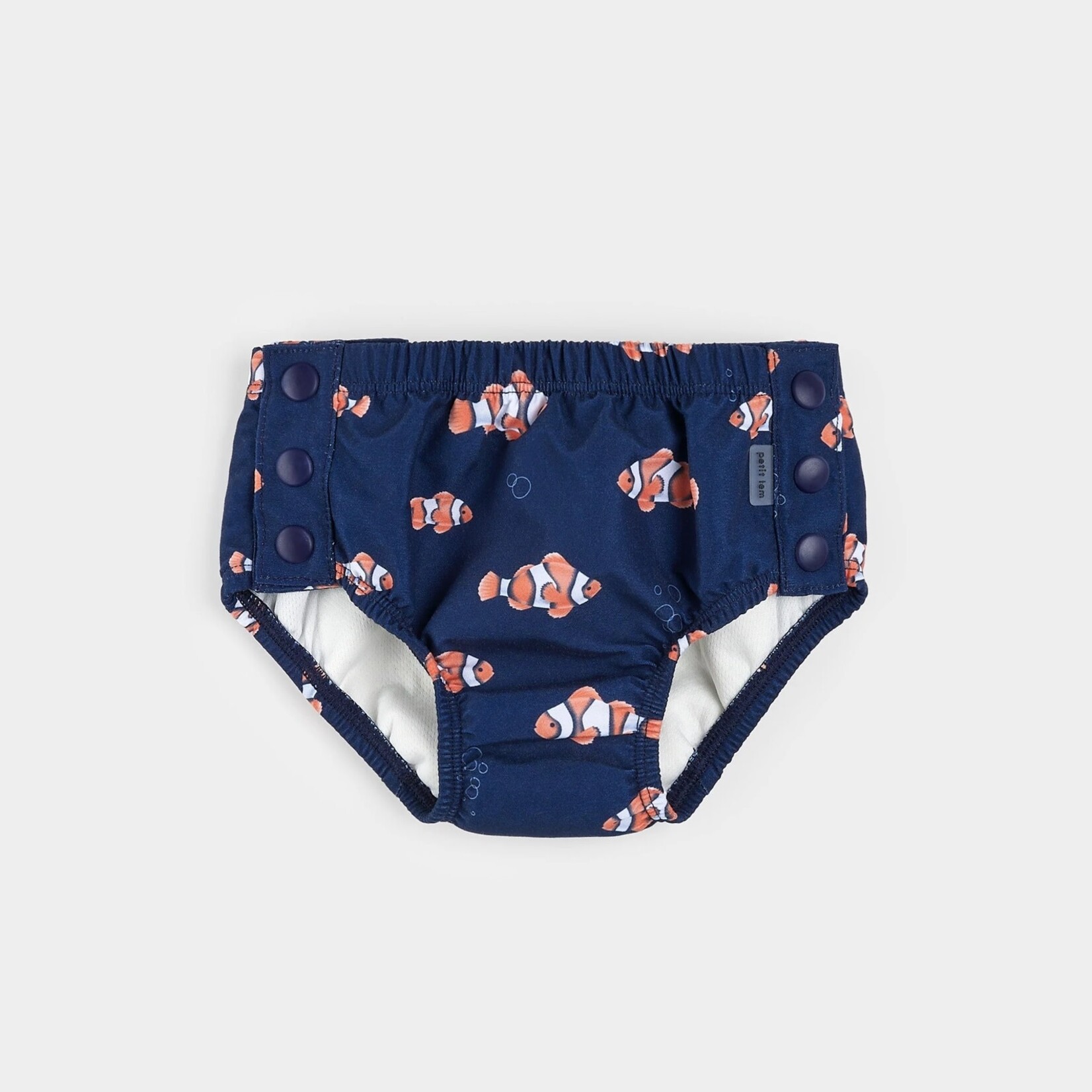 Petit Lem PETIT LEM - Clownfish Print Navy Swim Diaper