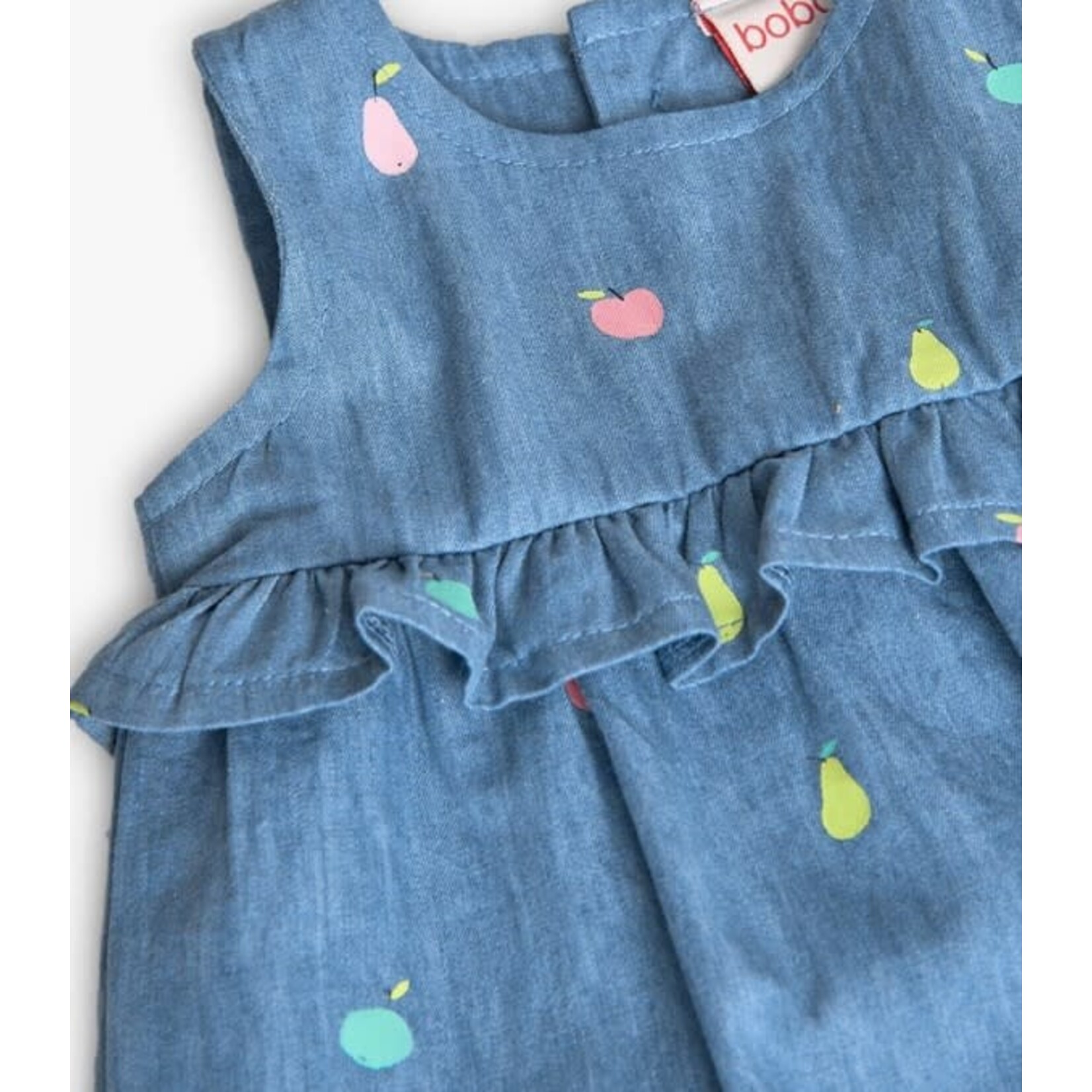 Boboli BOBOLI - Ensemble robe et culotte en denim souple avec imprimé de fruits
