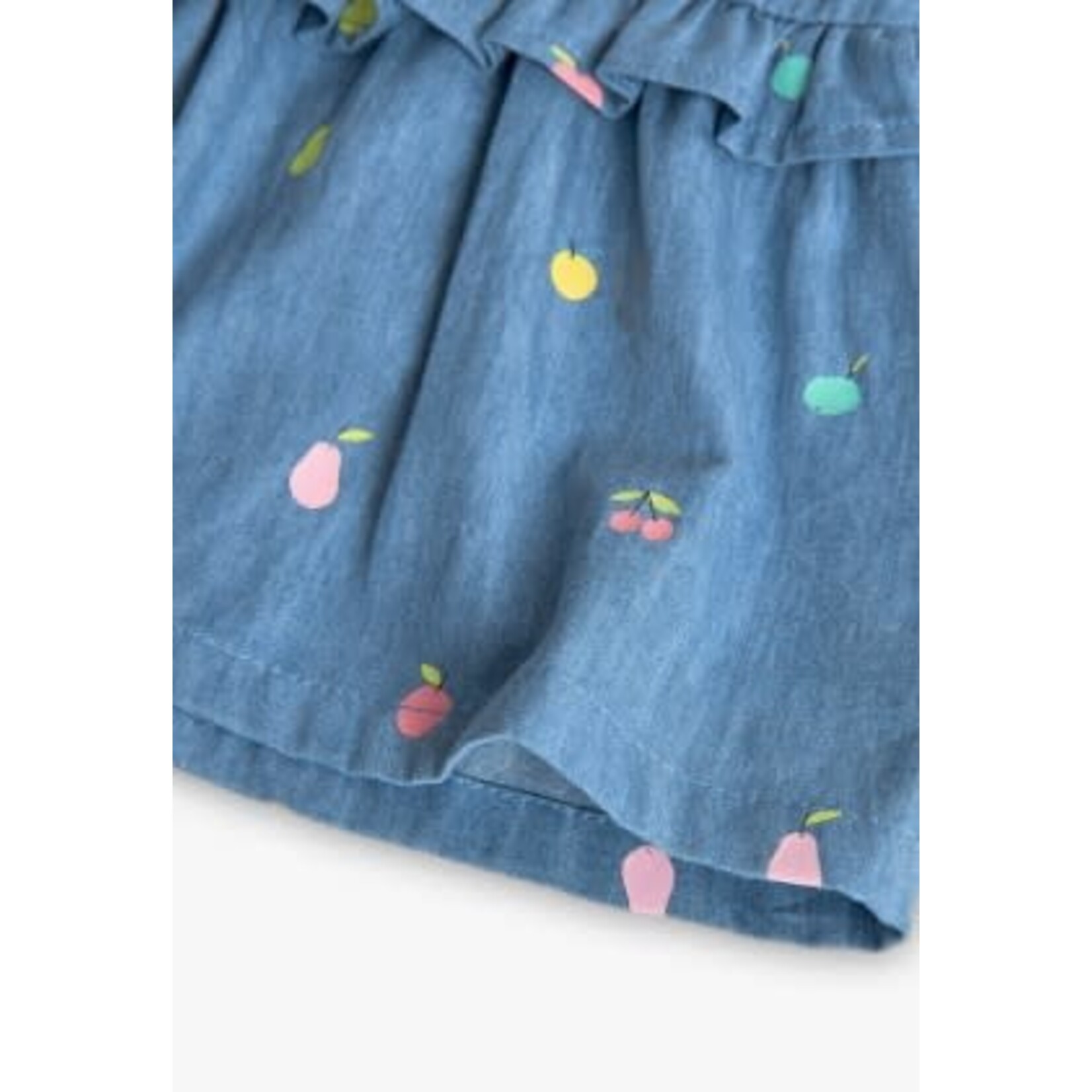 Boboli BOBOLI - Ensemble robe et culotte en denim souple avec imprimé de fruits