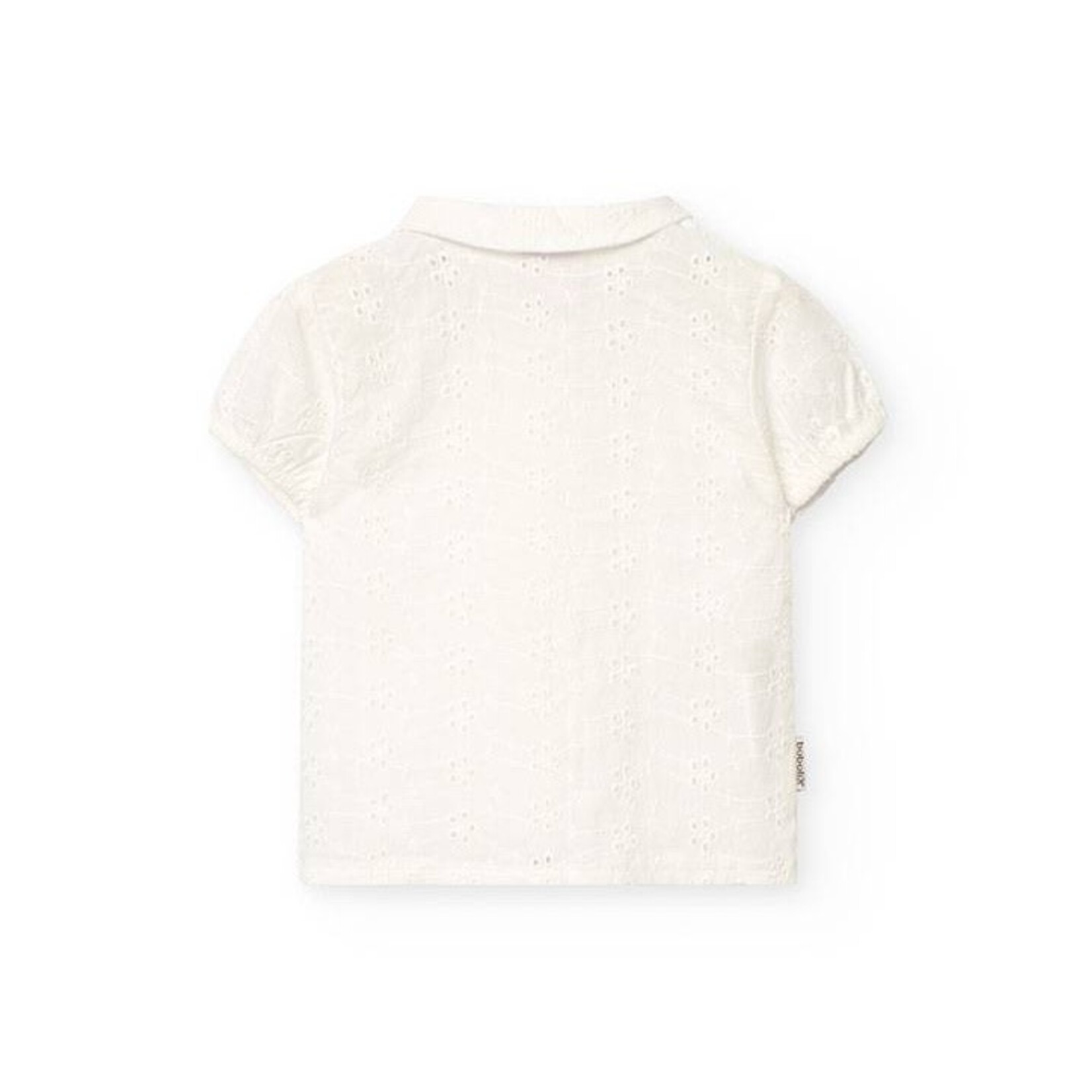 Boboli BOBOLI - Blouse blanche à manches courtes en broderie anglaise