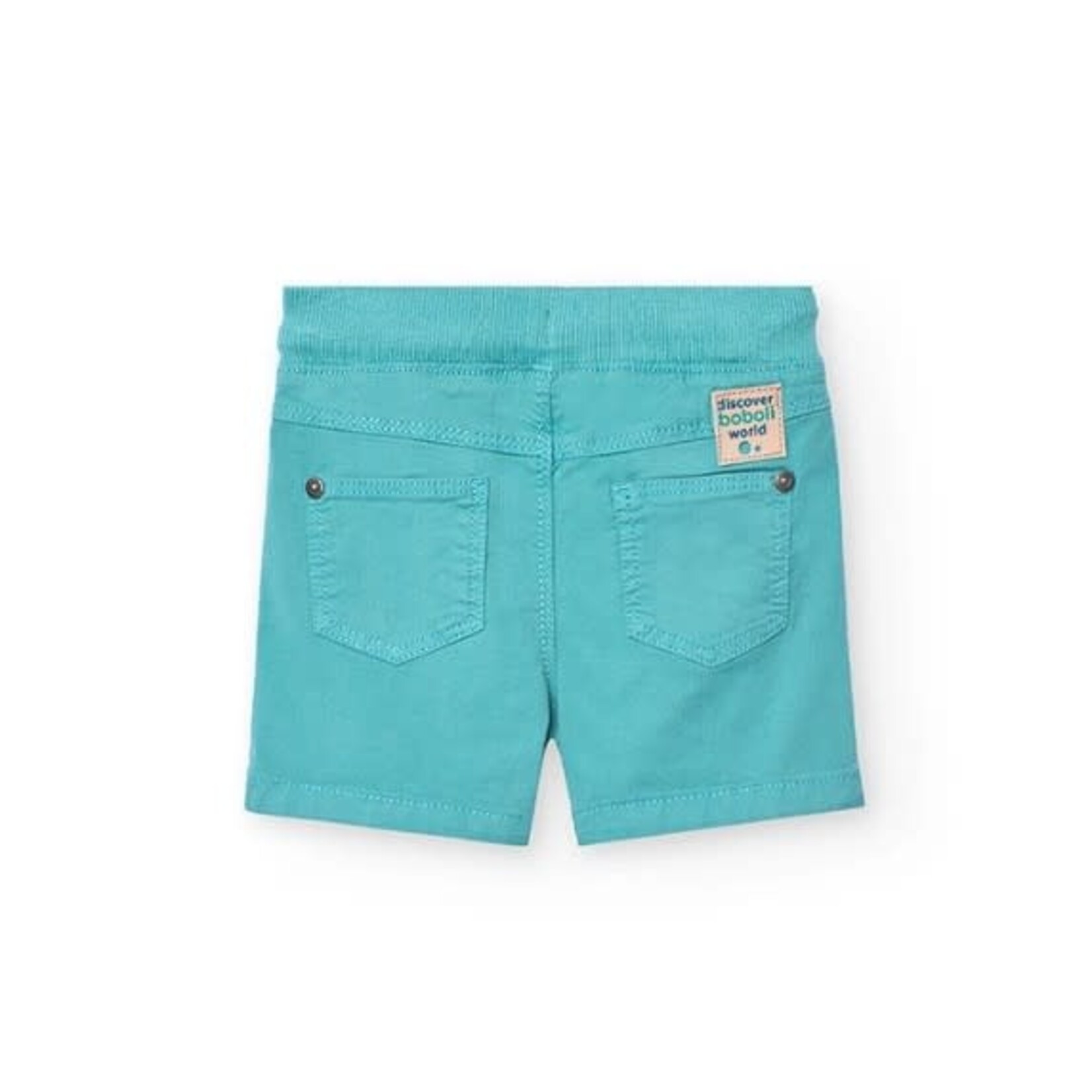 Boboli BOBOLI - Short de toile turquoise avec cordon