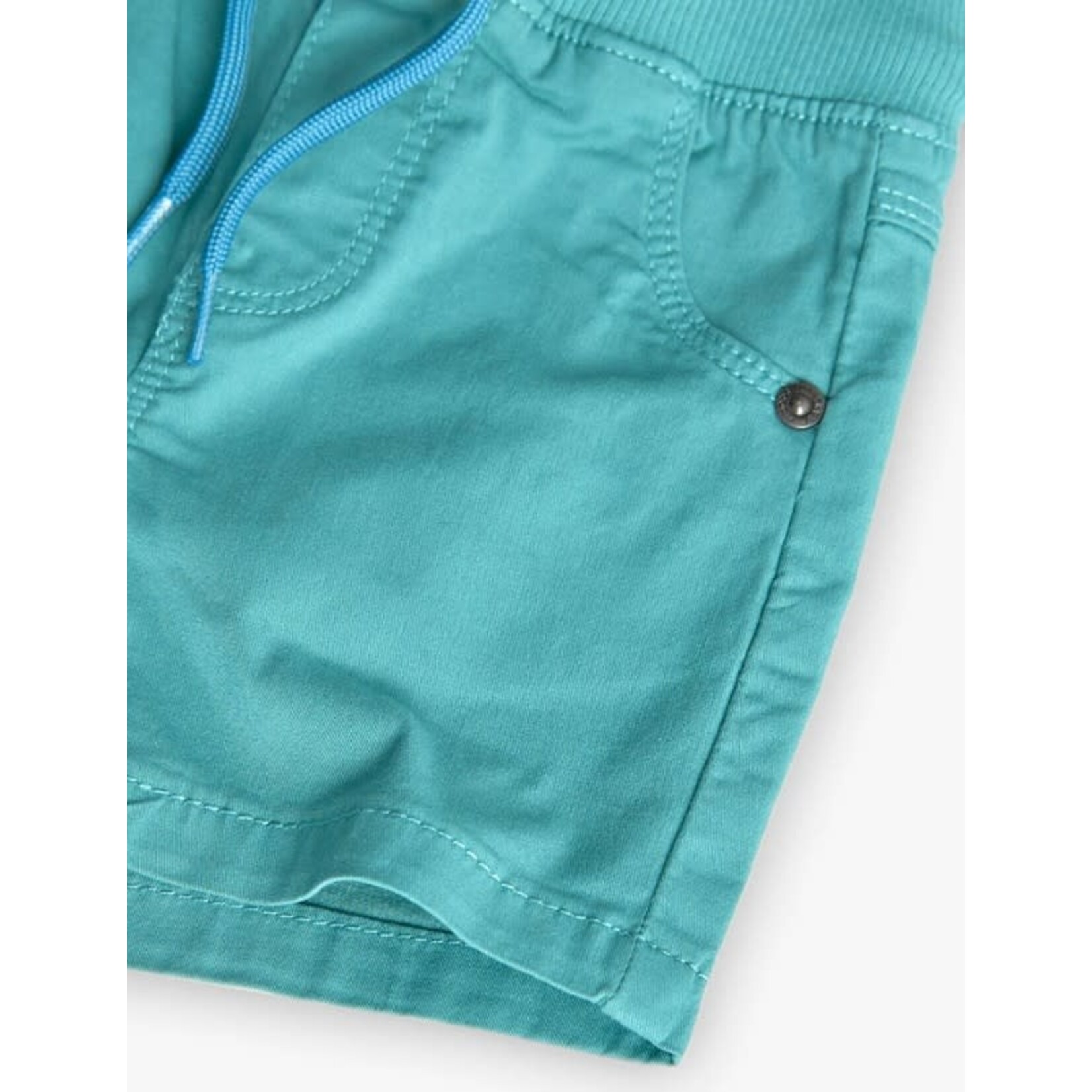 Boboli BOBOLI - Short de toile turquoise avec cordon
