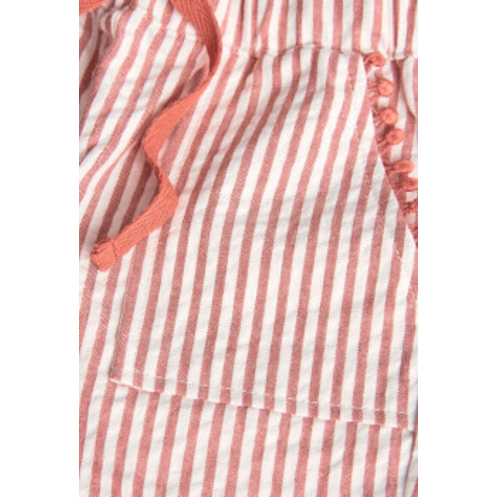 Boboli BOBOLI- Pantalon à pattes larges d'été à rayure crème et terracota