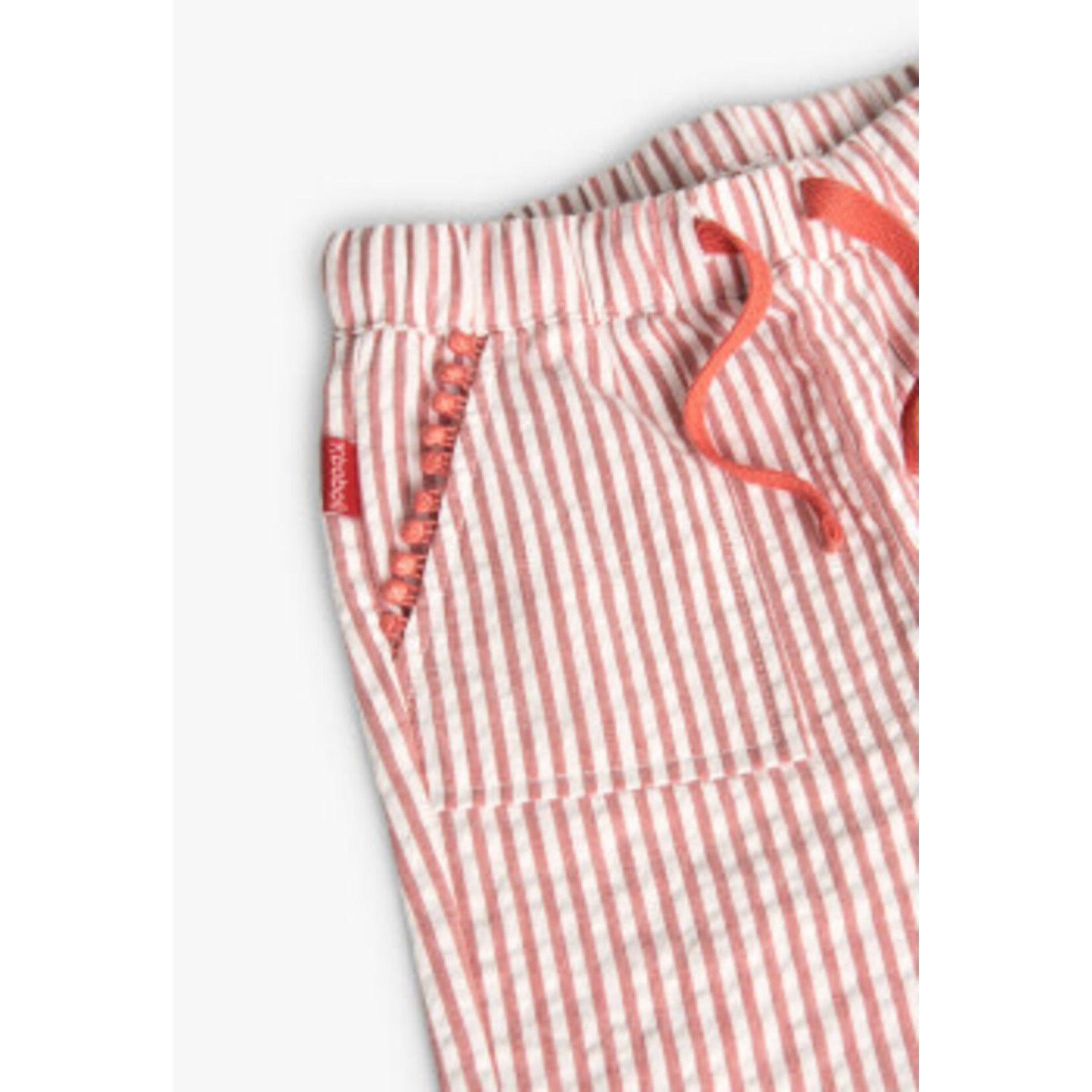 Boboli BOBOLI- Pantalon à pattes larges d'été à rayure crème et terracota