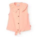 Boboli BOBOLI- Sleeveless top with english embroidery collar and bow