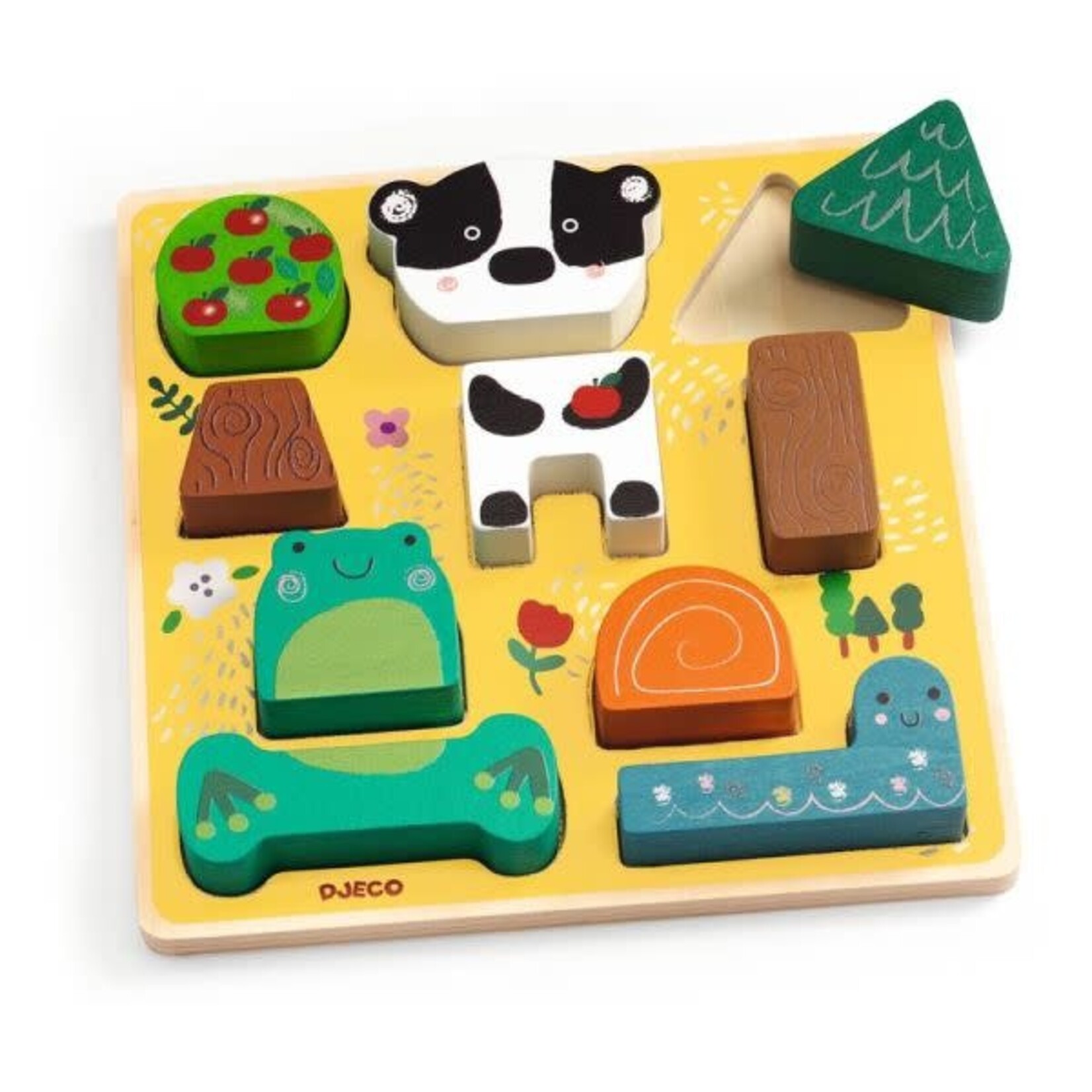 Djeco DJECO - Wooden puzzle and construction game 'Happy'