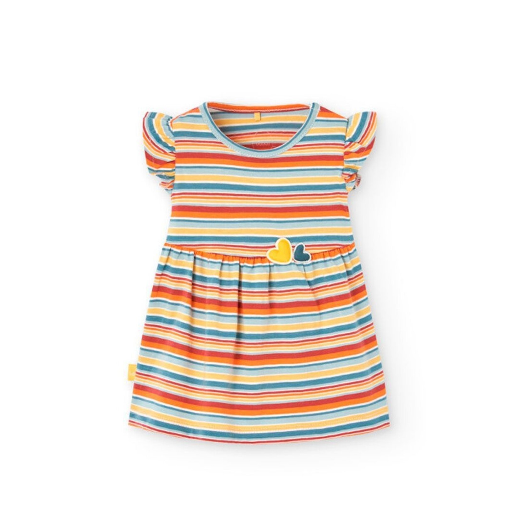 Boboli BOBOLI - Robe multicolore rayée en jersey léger avec appliqué en forme de coeur et cache-couche