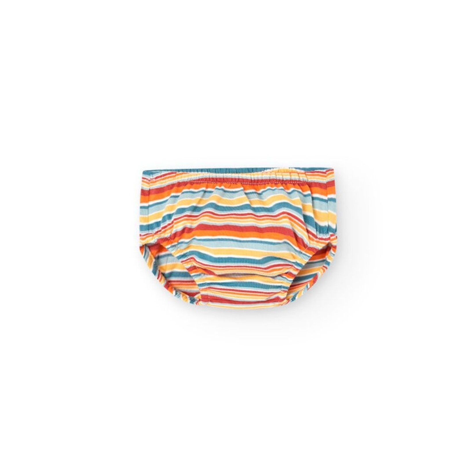 Boboli BOBOLI - Robe multicolore rayée en jersey léger avec appliqué en forme de coeur et cache-couche