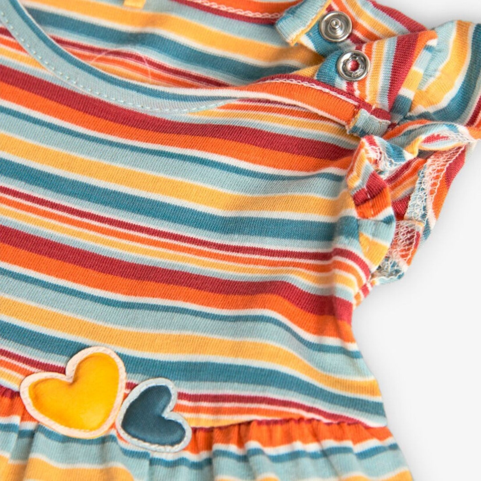 Boboli BOBOLI - Robe multicolore rayée en jersey léger avec appliqué en forme de coeur et cache-couche