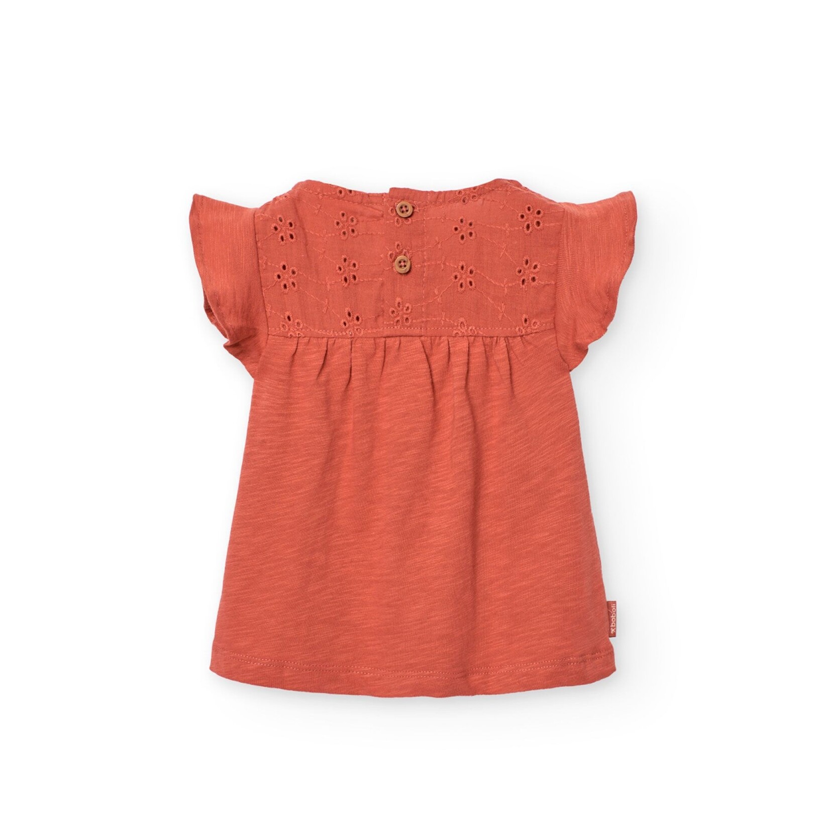 Boboli BOBOLI- Terracota T-shirt with english embroidery