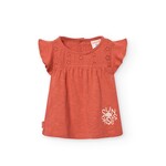Boboli BOBOLI- T-shirt terracota avec détail de broderie anglaise