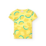 Boboli BOBOLI - T-shirt  jaune à manche courte avec motif d'agrumes imprimé