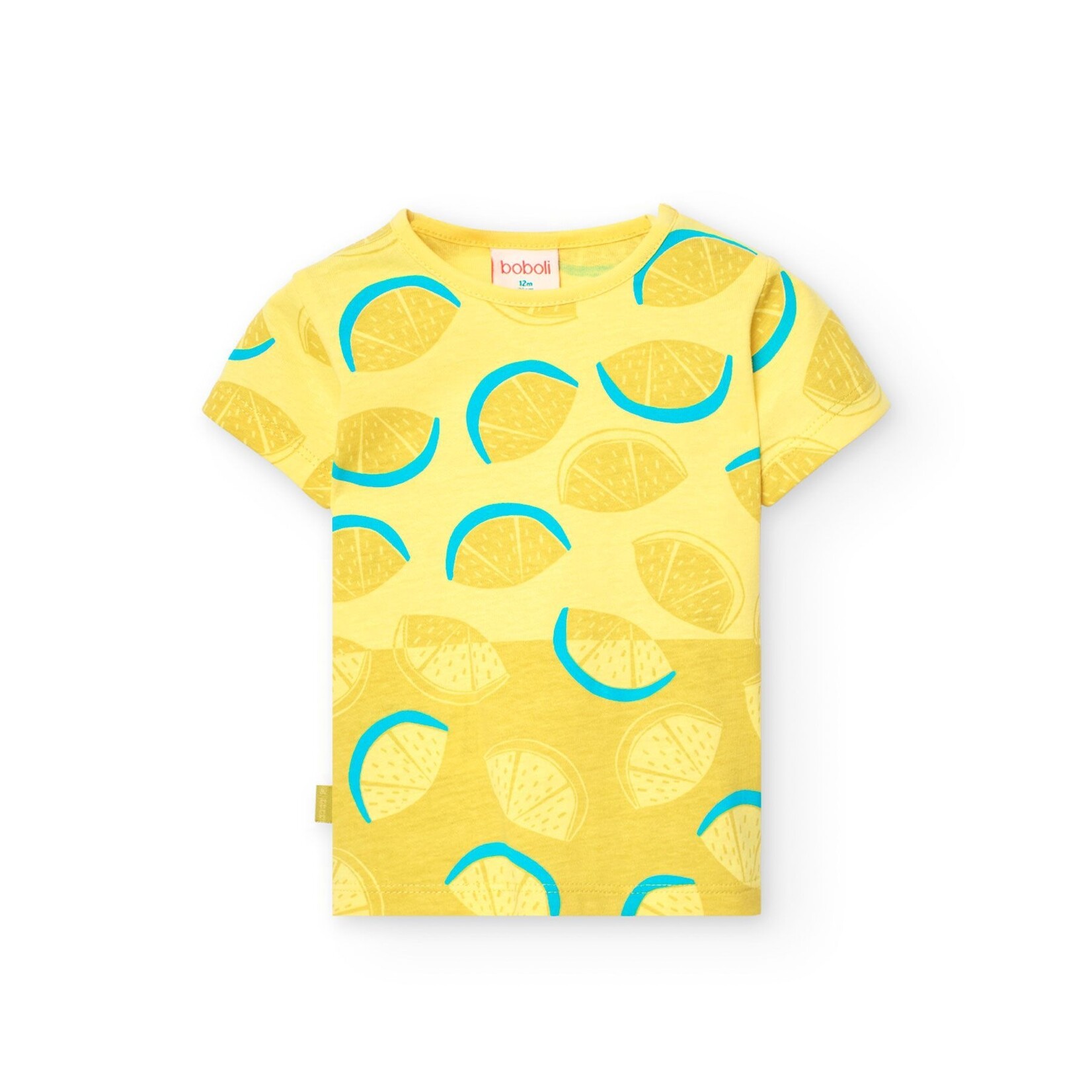 Boboli BOBOLI - T-shirt  jaune à manche courte avec motif d'agrumes imprimé