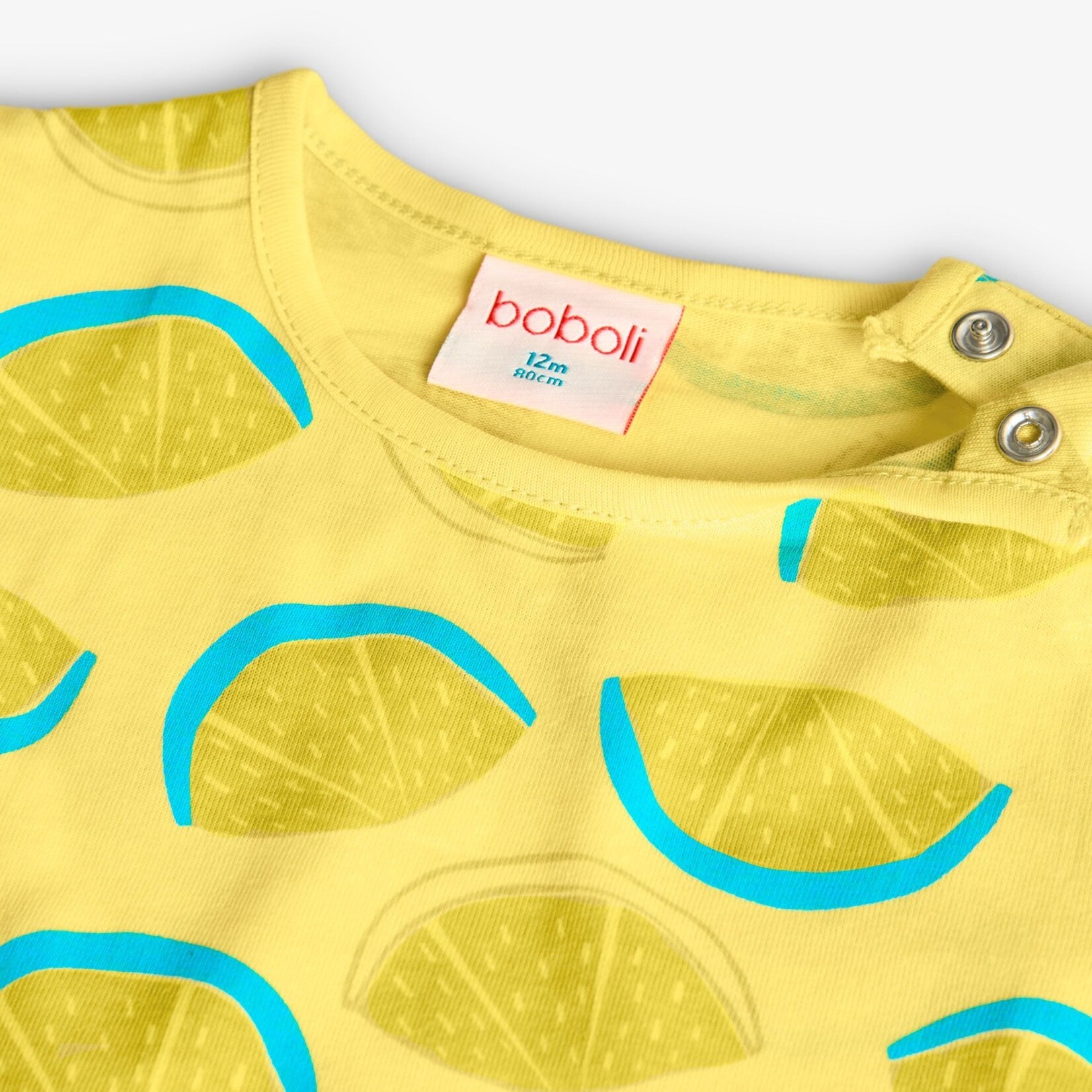 Boboli BOBOLI - T-shirt  jaune à manche courte avec motif d'agrumes imprimé