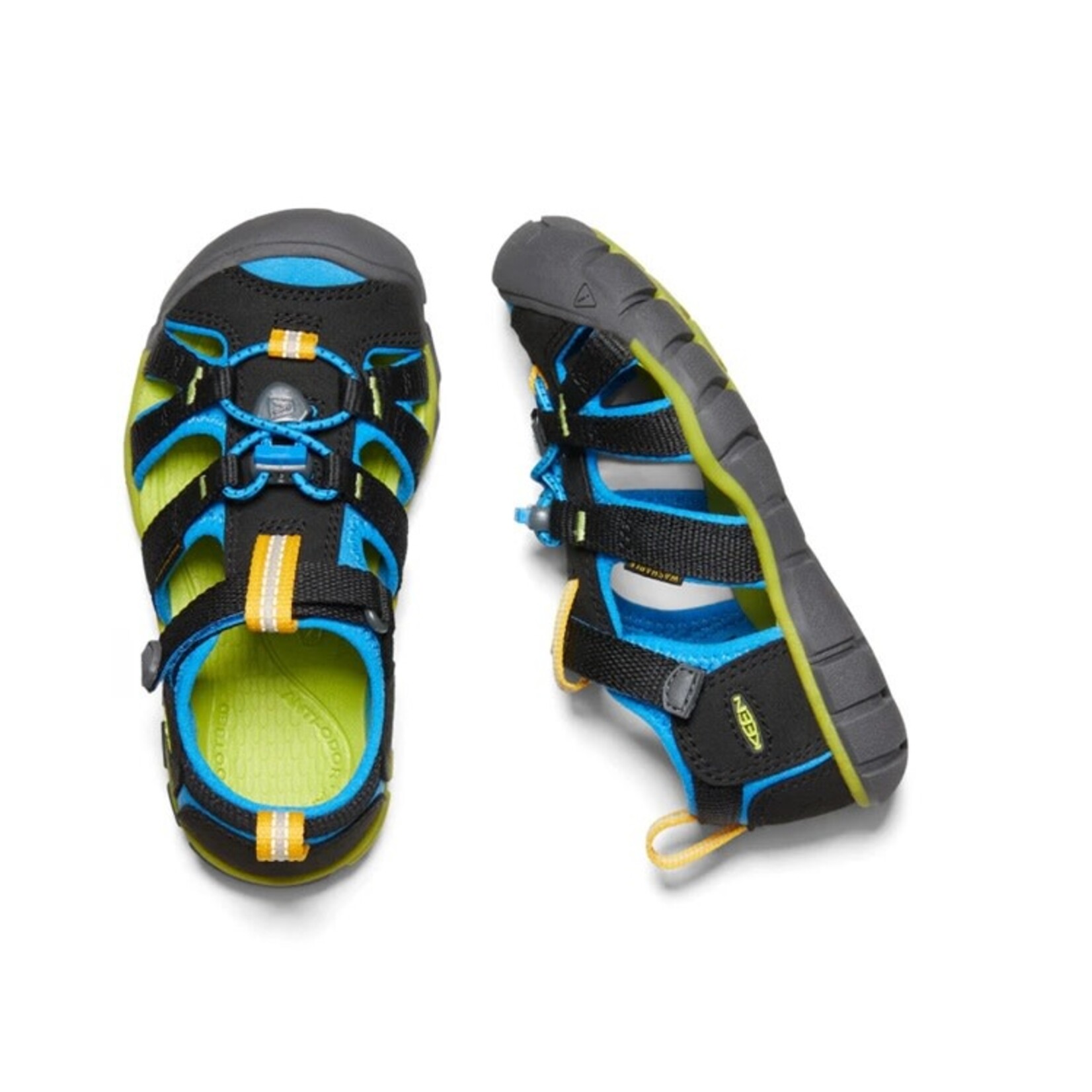 Keen KEEN - Sandales sport Seacamp noir, blue vif et lime 'Brilliant Blue / Black'