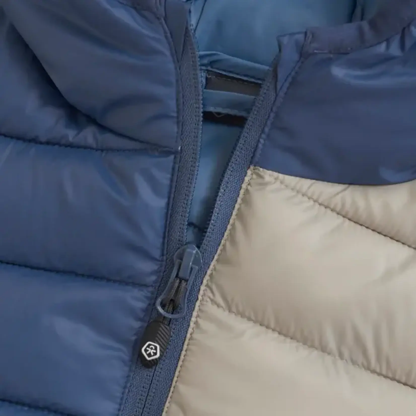 Color Kids COLOR KIDS -  lightweight quilted jacket for mid-season in blue and tan colorblock