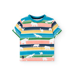 Boboli BOBOLI - T-shirt à rayures et silhouettes d'animaux