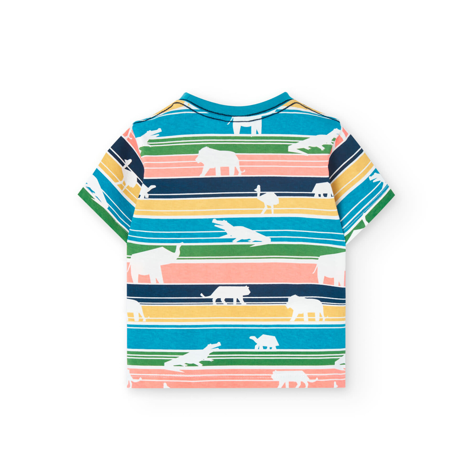 Boboli BOBOLI - T-shirt à rayures et silhouettes d'animaux
