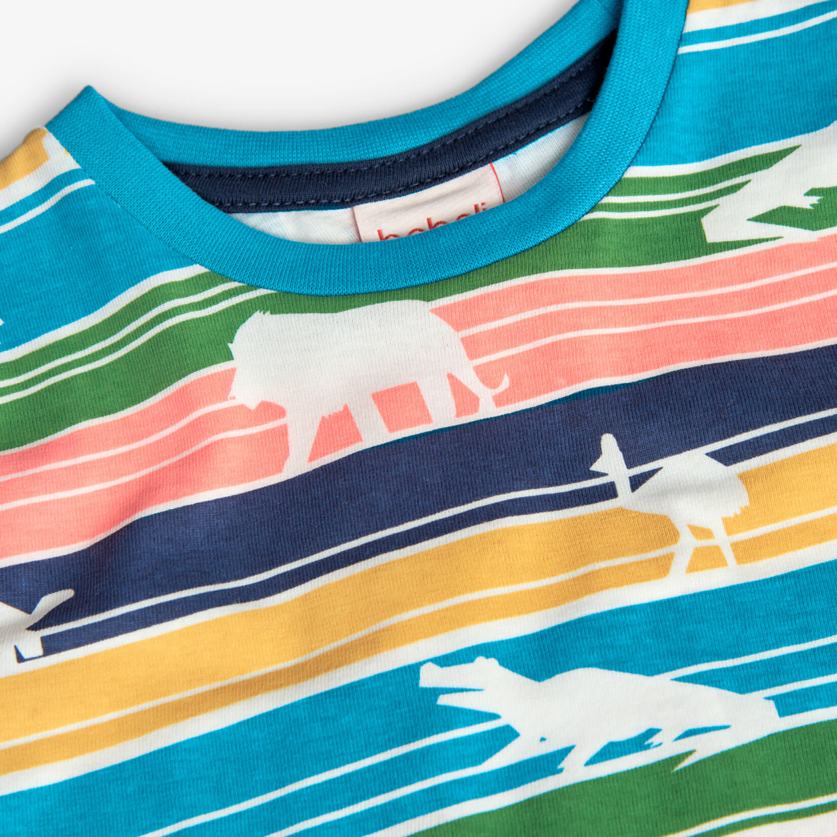 Boboli BOBOLI - T-shirt à rayures et silhouettes d'animaux