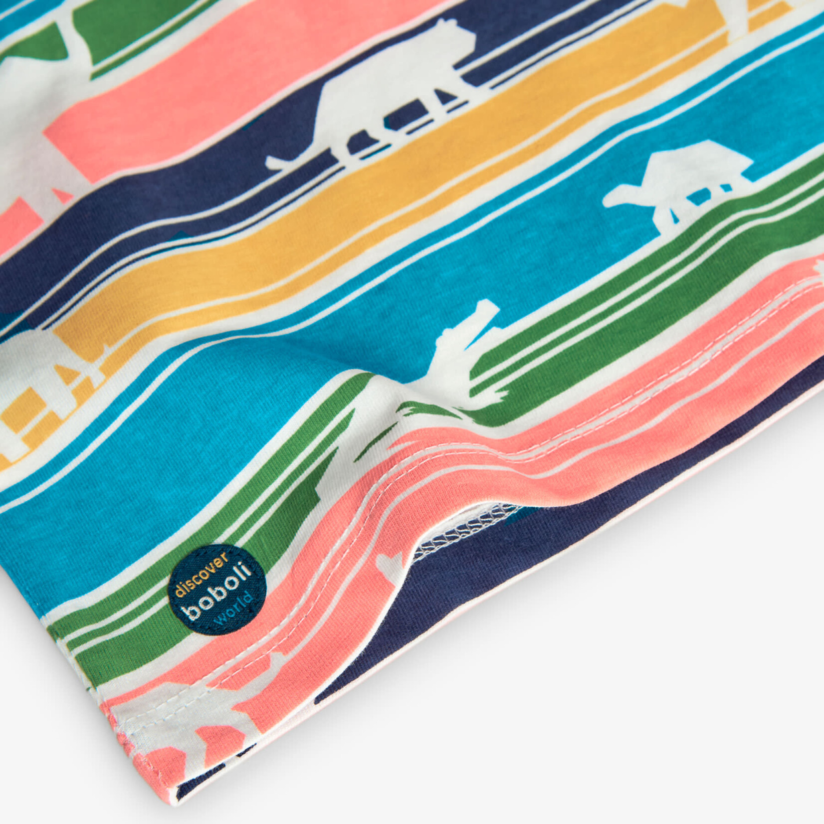 Boboli BOBOLI - T-shirt à rayures et silhouettes d'animaux