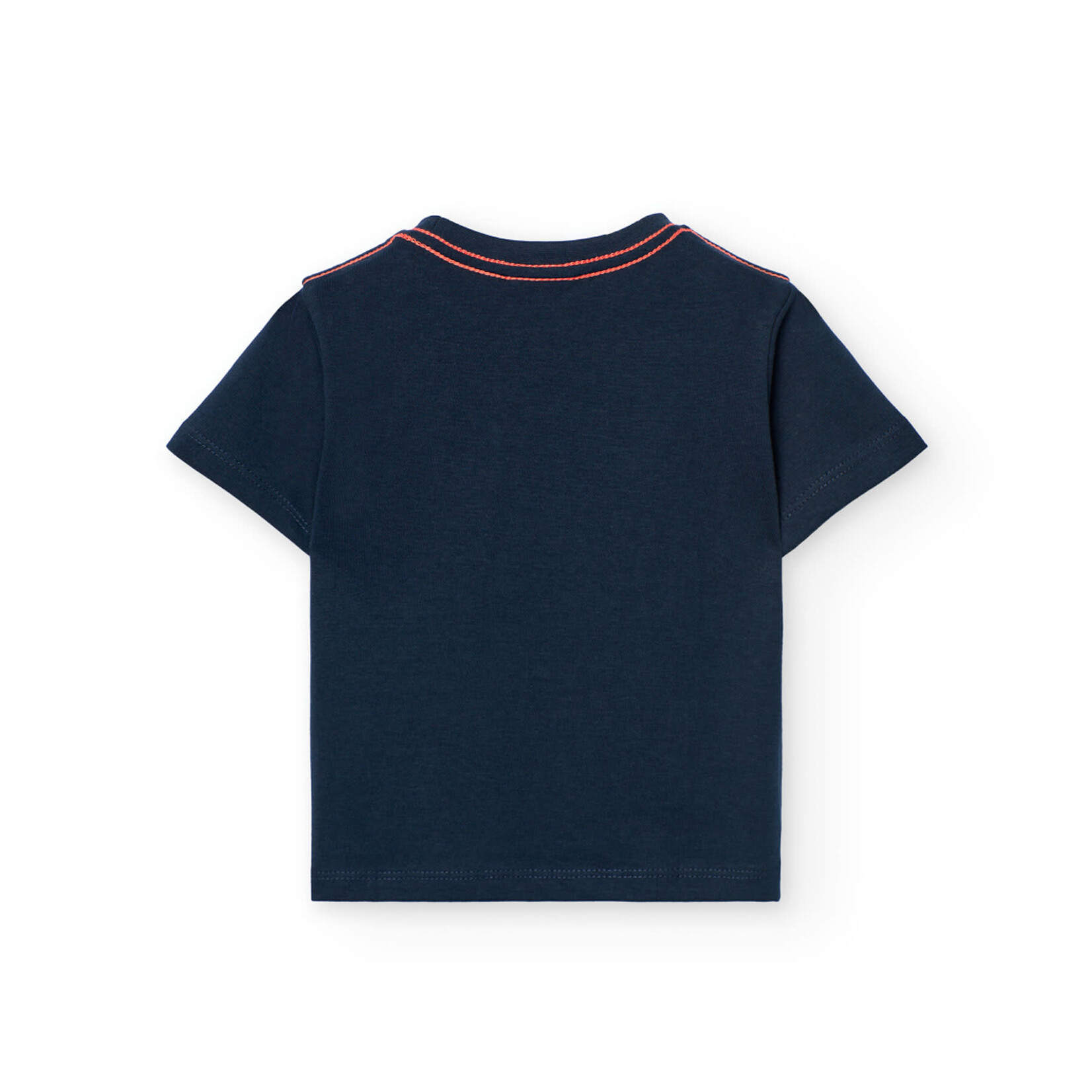Boboli BOBOLI - T-shirt bleu marin avec imprimé de morse et rayures grises