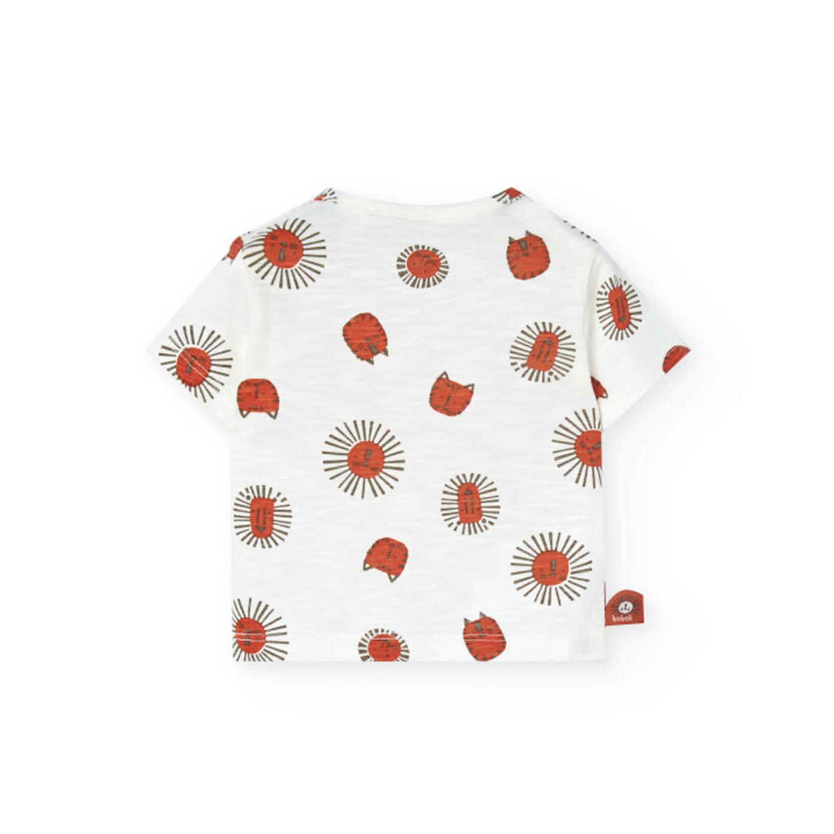 Boboli BOBOLI - White lion and cheetah print t-shirt and chocolate shorts set