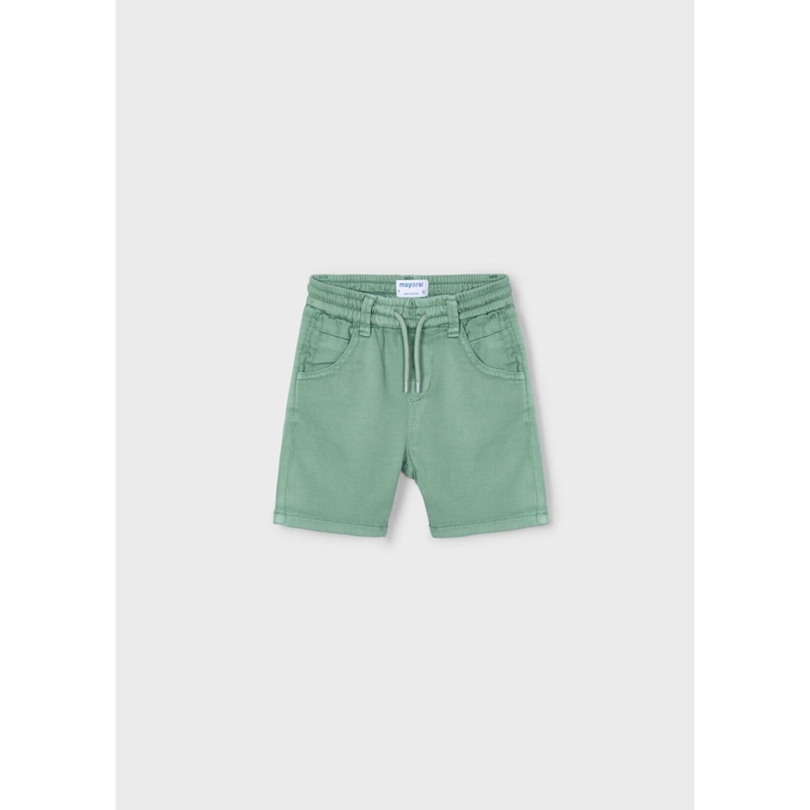 Mayoral MAYORAL - Verdigris cotton twill shorts with drawstring