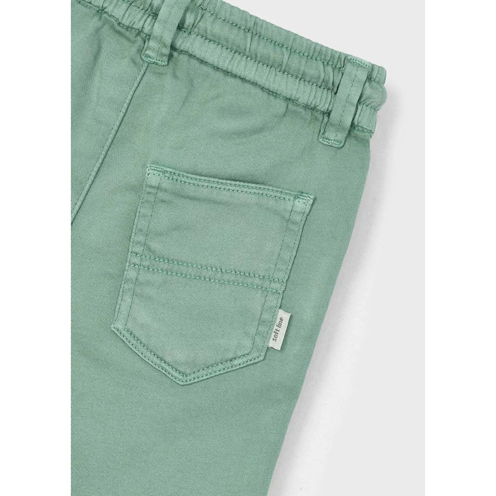 Mayoral MAYORAL - Verdigris cotton twill shorts with drawstring