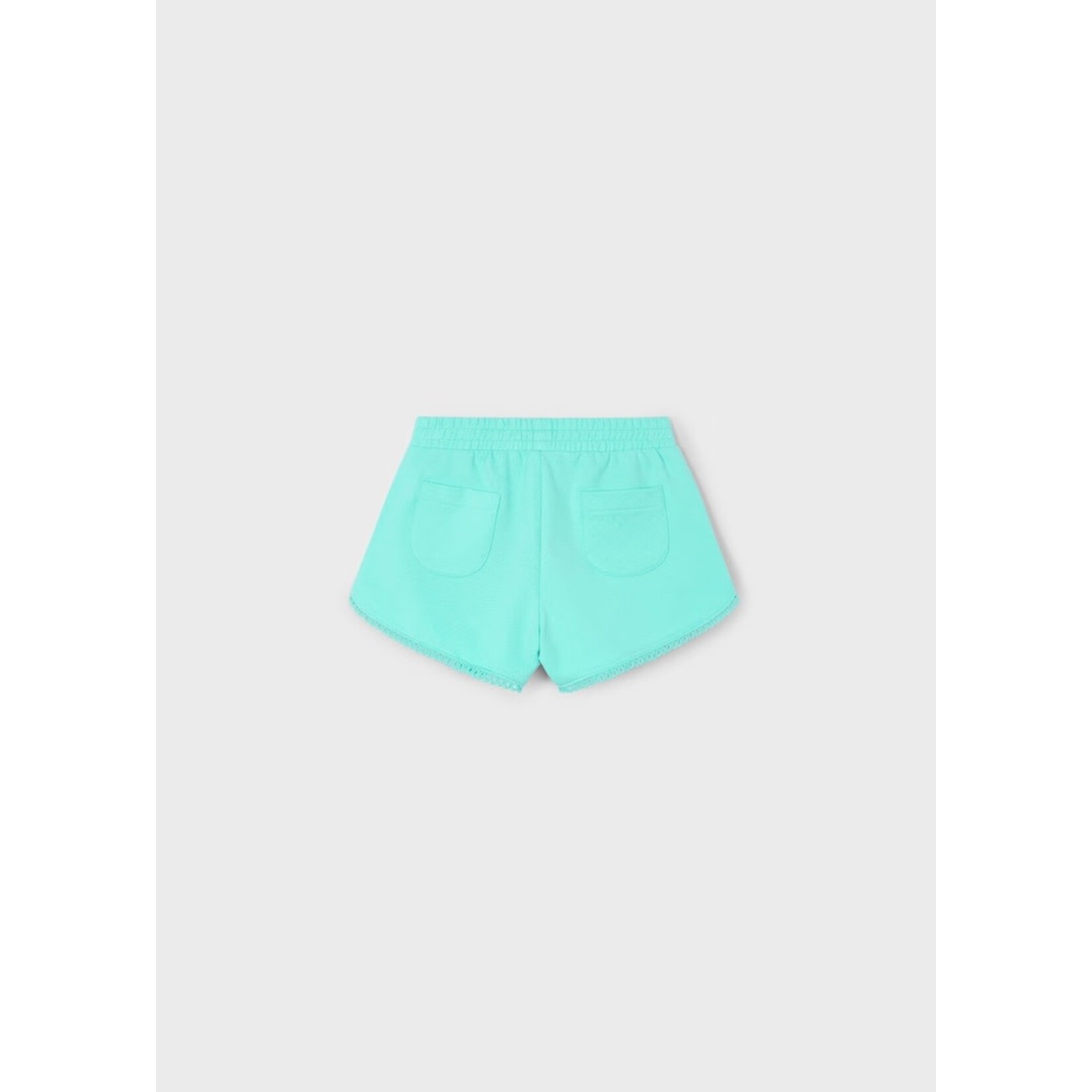 Mayoral MAYORAL - Short en coton turquoise vif avec effet broderie au bas